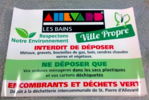 Allevard ville propre adhésif pub grésivaudan